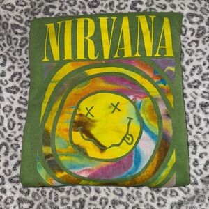 UO nirvana overdyed crew neck green